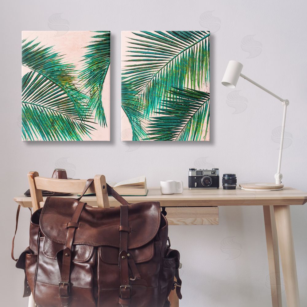 Patricia Pinto Tropical Palm Fronds Canvas Wall Art Print in Room
