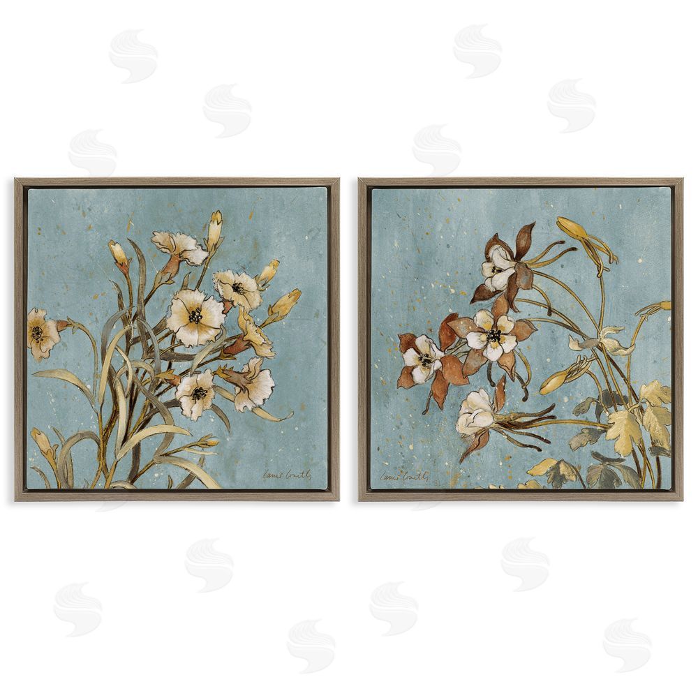 Lanie Loreth Traditional Flower Portrait Brown Floating Frame Canvas Wall Art Print