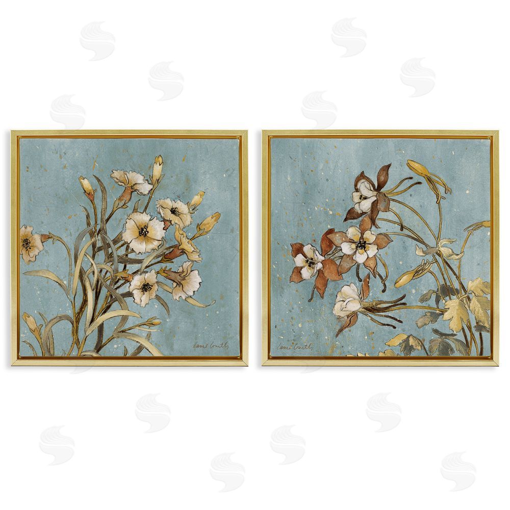 Lanie Loreth Traditional Flower Portrait Gold Floating Frame Canvas Wall Art Print