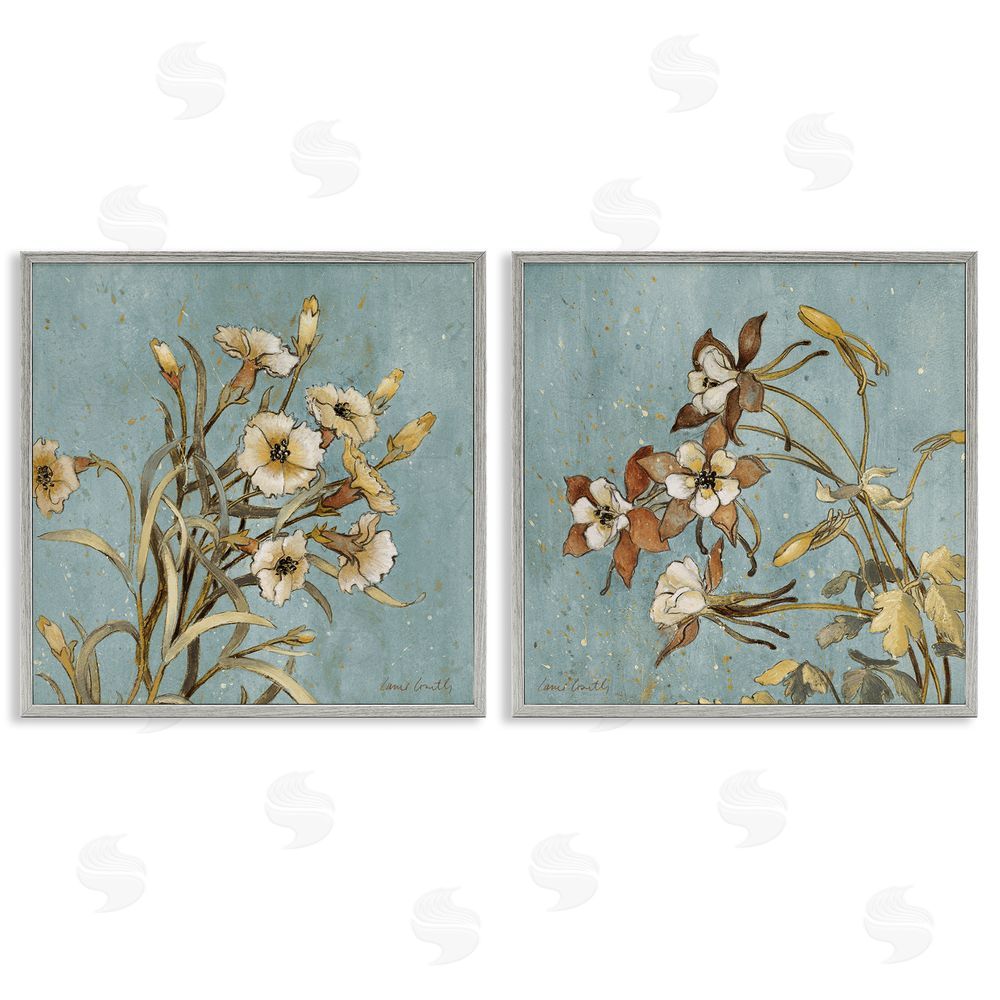 Lanie Loreth Traditional Flower Portrait Gray Framed Giclee Wall Art Print