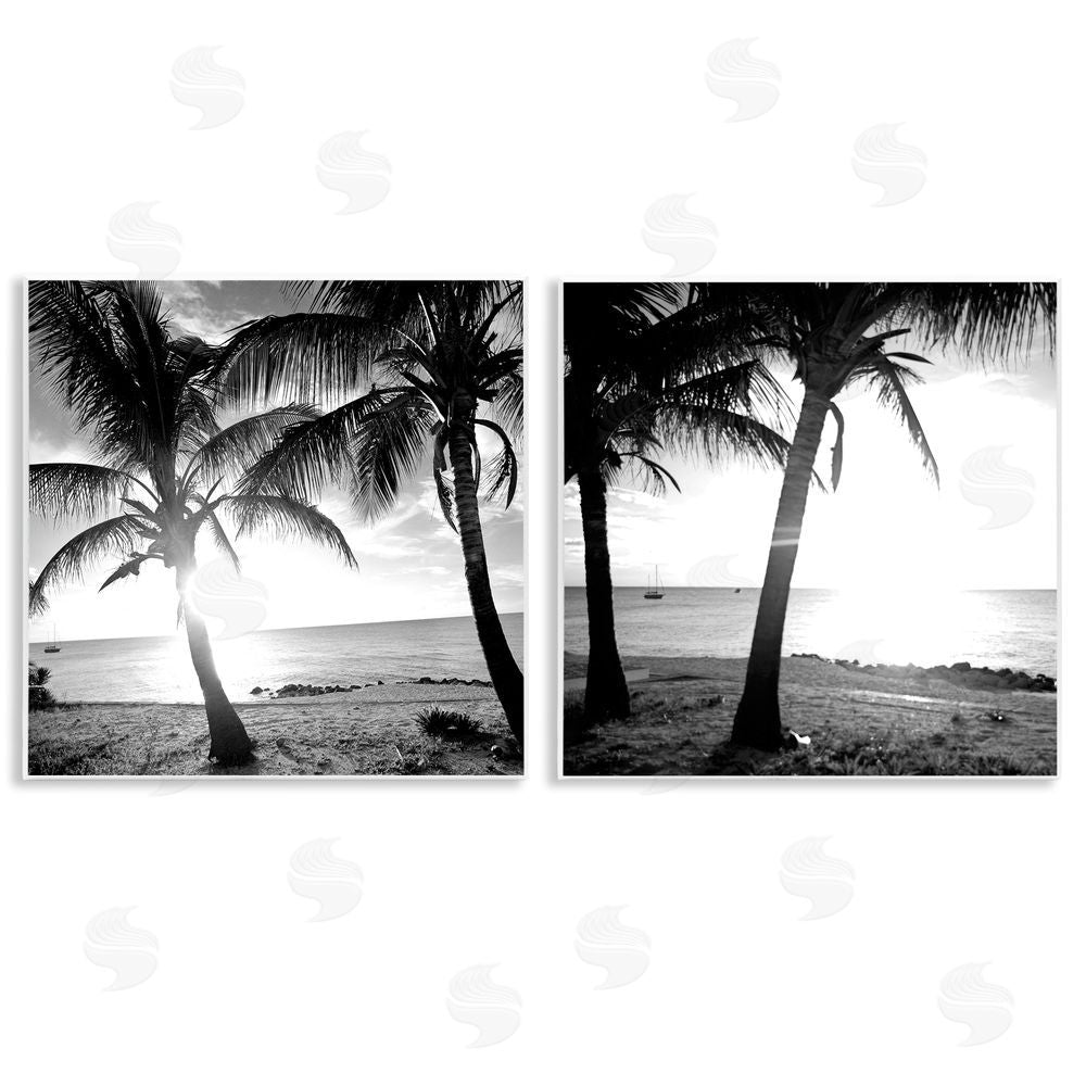 Susan Bryant Tropical Palm Sunset Wooden Wall Plaque Art Print