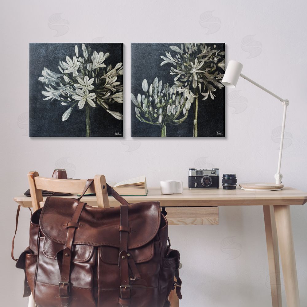 Patricia Pinto Blossoming Flower Stem Canvas Wall Art Print in Room