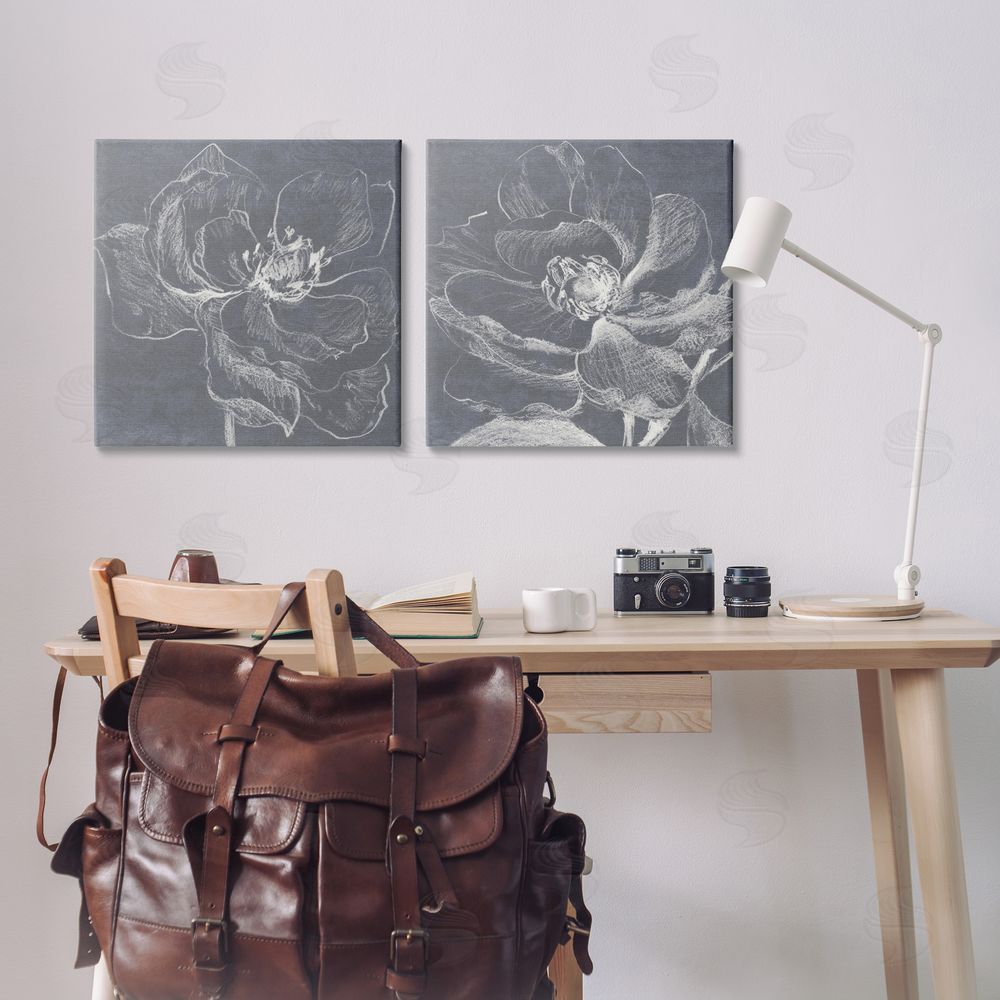 Lanie Loreth Chalkboard Magnolia Blossom  Canvas Wall Art Print in Room