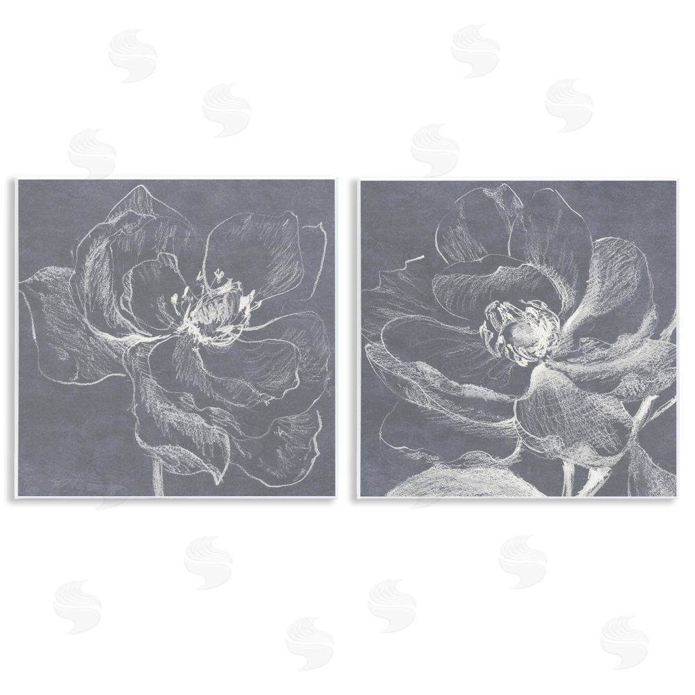Lanie Loreth Chalkboard Magnolia Blossom  Wooden Wall Plaque Art Print