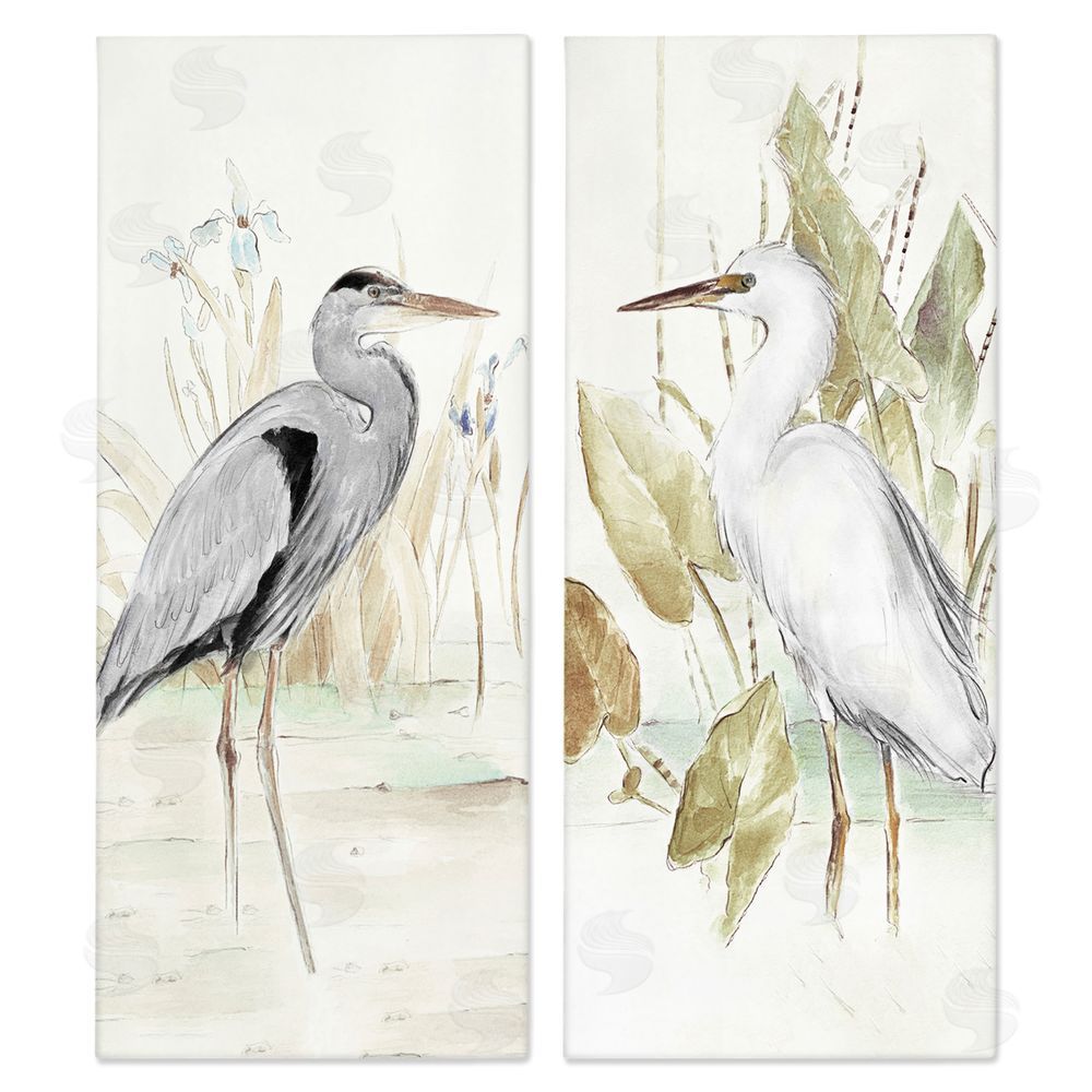 Lanie Loreth Heron Egret Marsh Landscape Canvas Wall Art Print