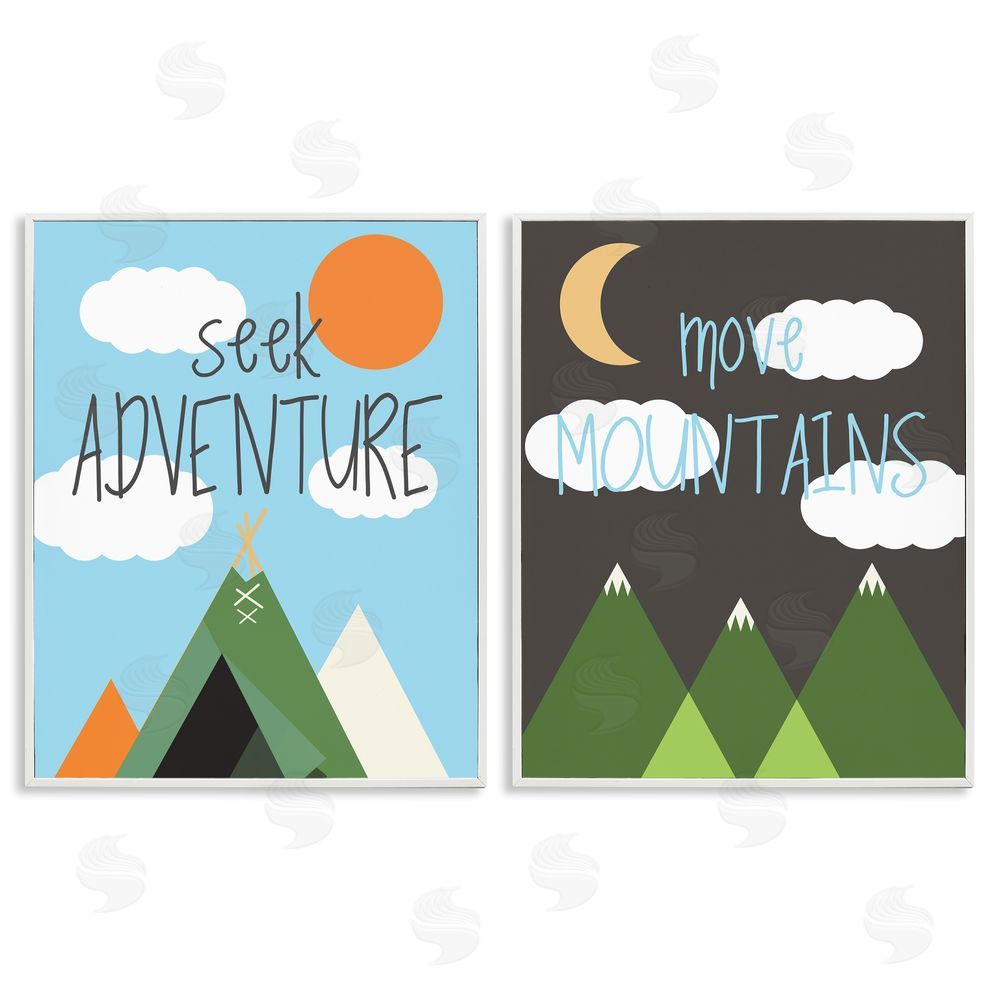 SD Graphics Studio Seek Adventure Move Mountains White Framed Giclee Wall Art Print