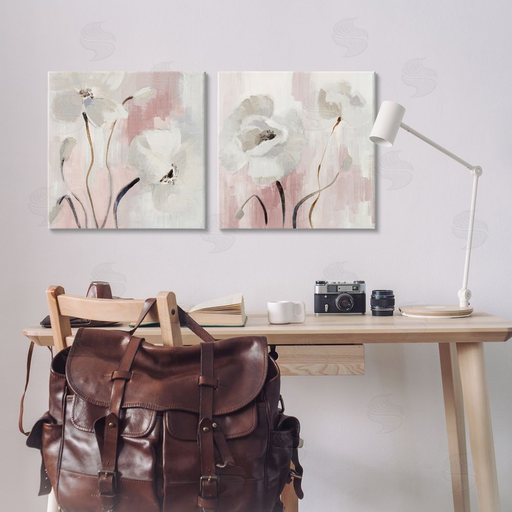 Lanie Loreth Abstract White Poppies Canvas Wall Art Print in Room