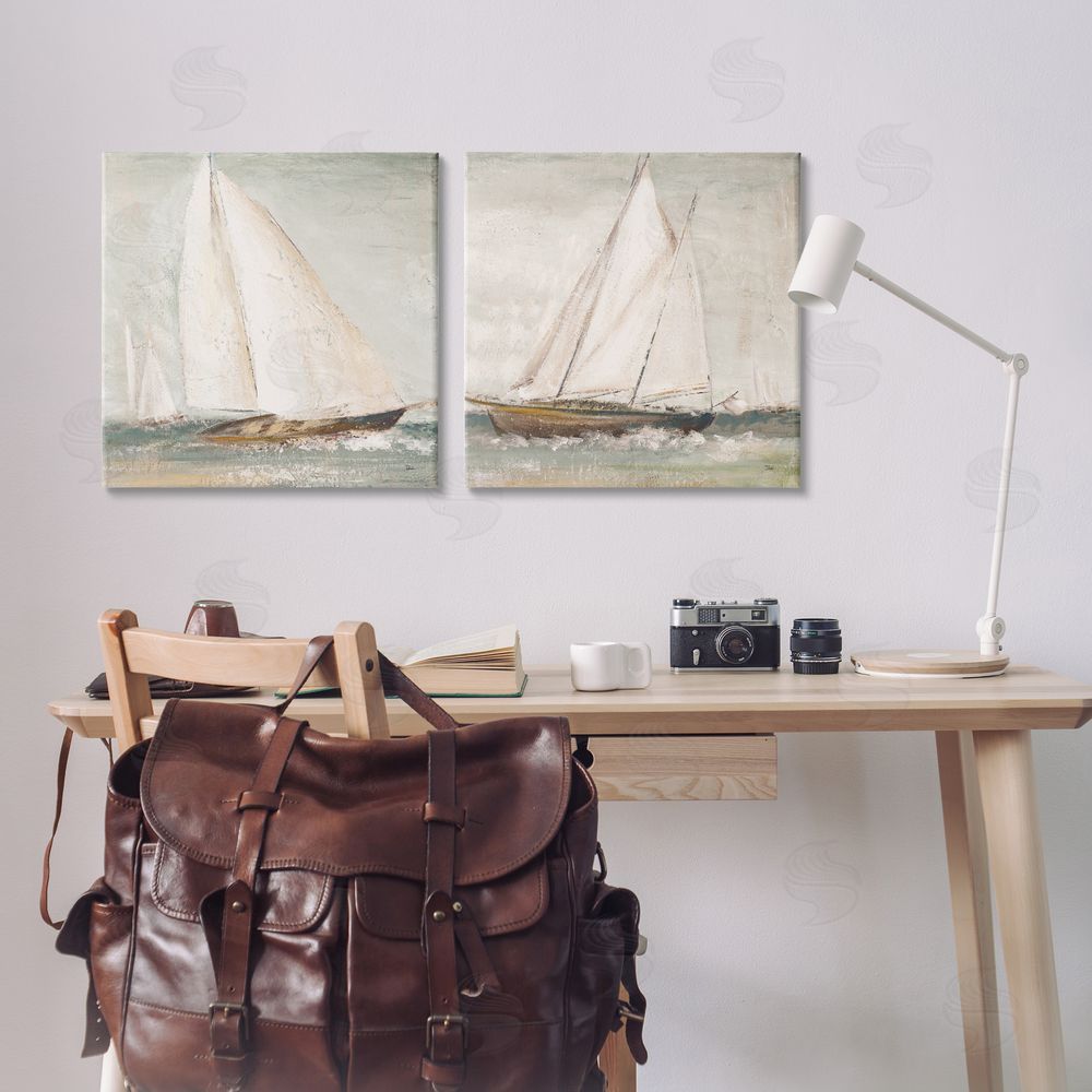 Patricia Pinto Tall Ships at Sea Canvas Wall Art Print in Room