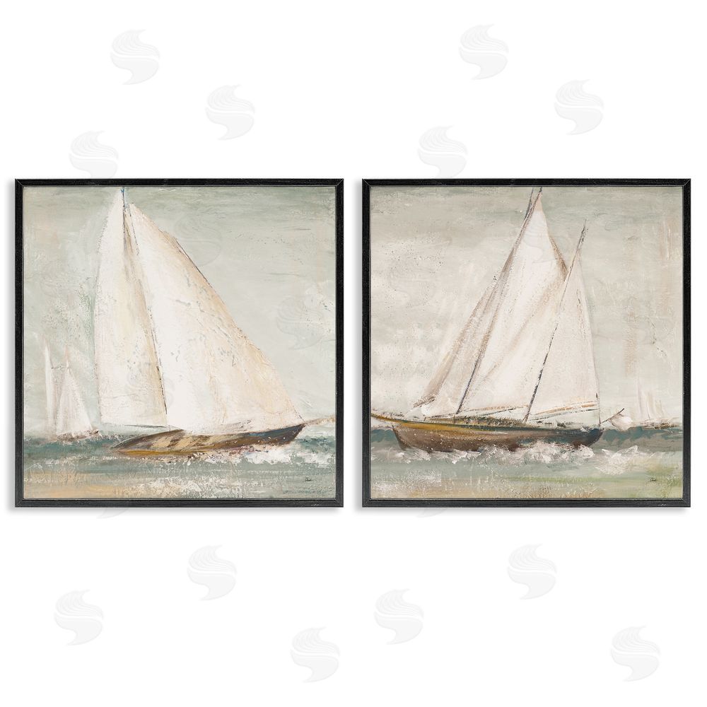 Patricia Pinto Tall Ships at Sea Black Framed Giclee Wall Art Print