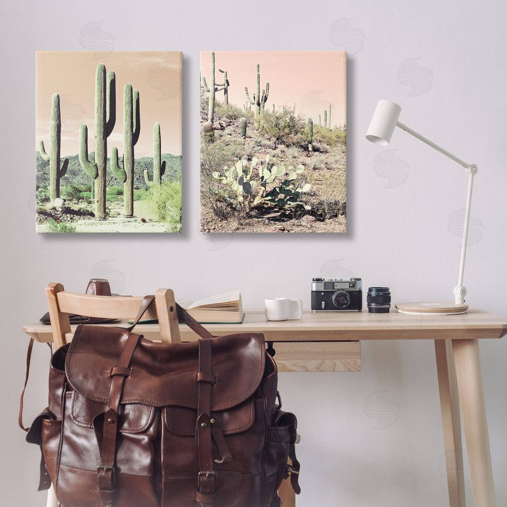 Susan Bryant Saguaro Cactus Desertscape Canvas Wall Art Print in Room