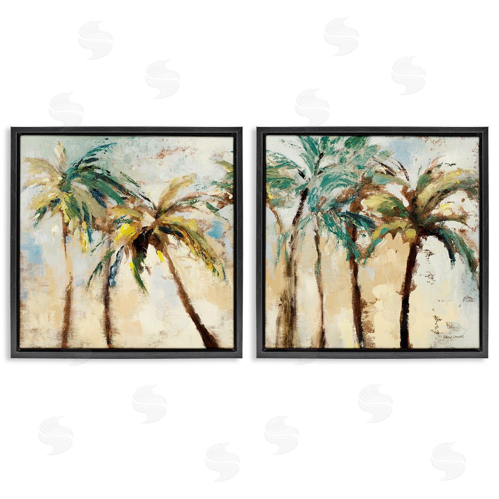 Lanie Loreth Abstract Palm Trees Black Floating Frame Canvas Wall Art Print