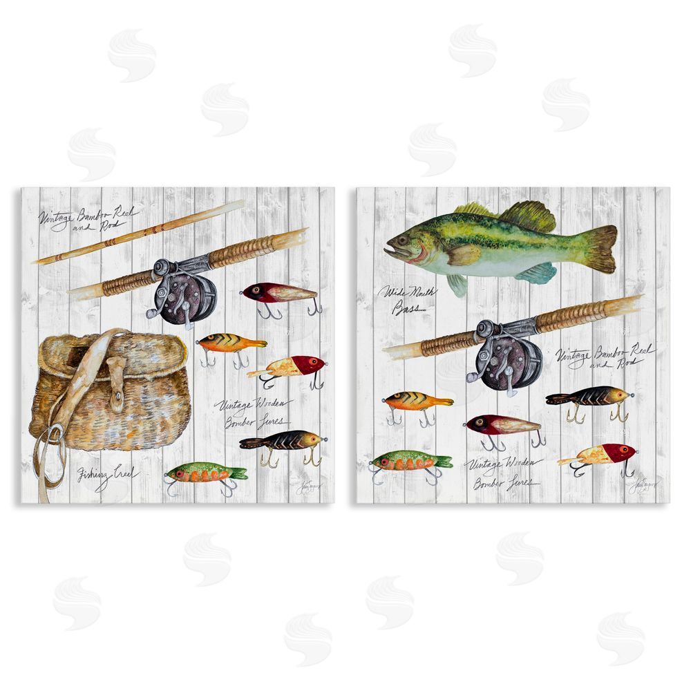 Patricia Pinto Vintage Fishing Gear Canvas Wall Art Print