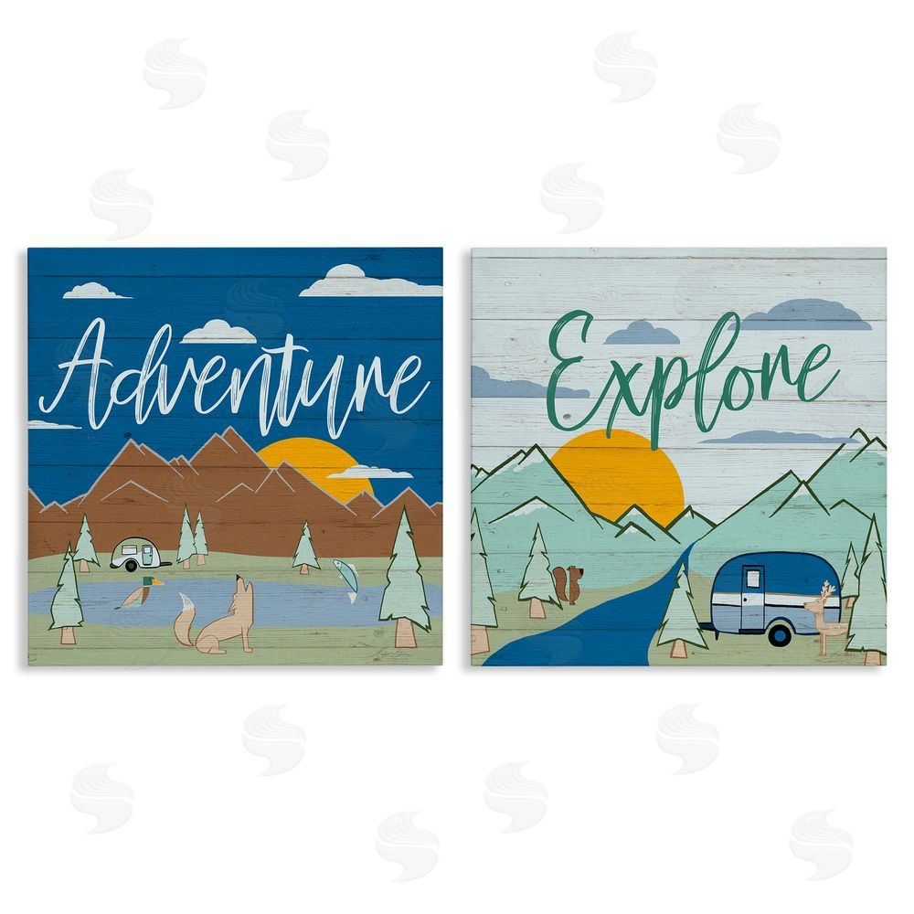 Hugo Edwins Adventure Explore Camping Canvas Wall Art Print