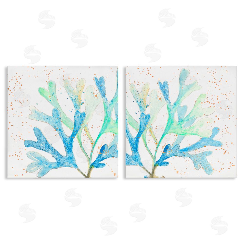 Patricia Pinto Speckled Blue Green Coral  Canvas Wall Art Print