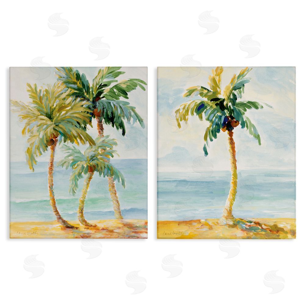 Lanie Loreth Tropical Palms Calm Ocean Canvas Wall Art Print