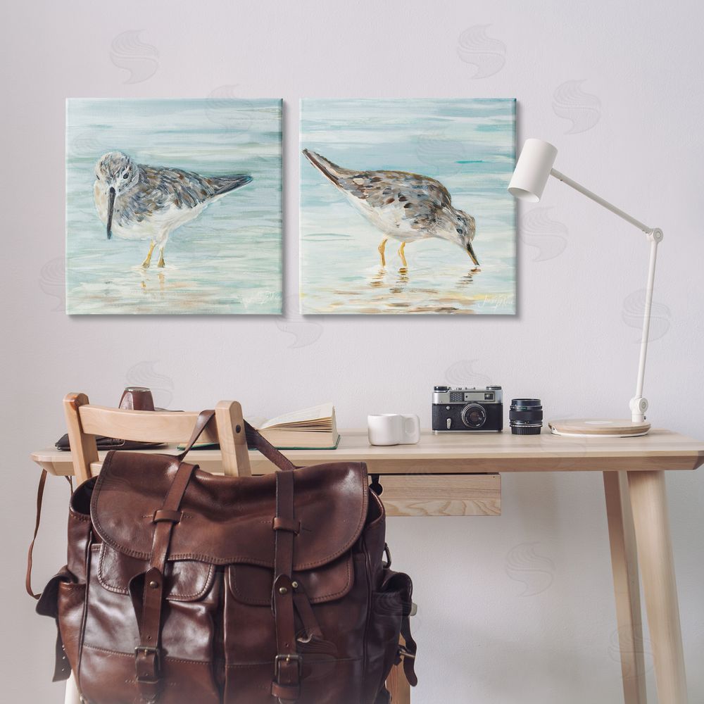 Julie DeRice Piping Plover Shoreline Birds Canvas Wall Art Print in Room