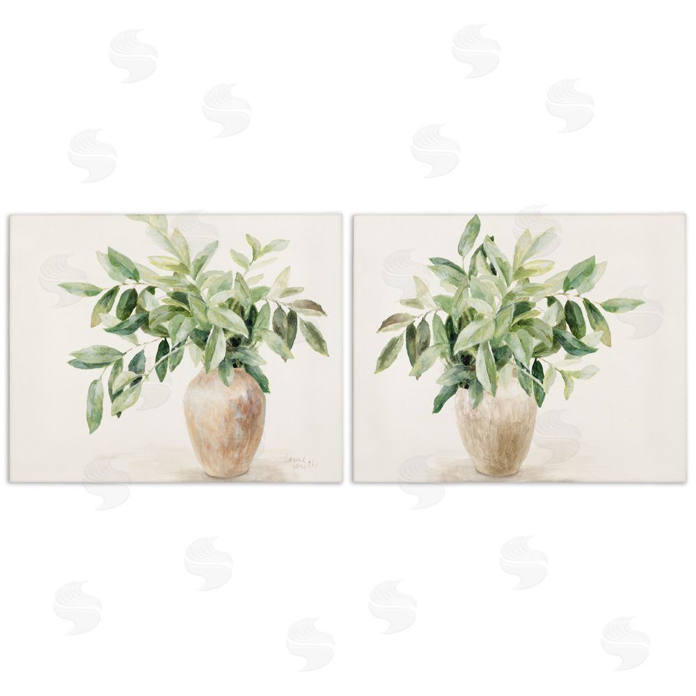 Lanie Loreth Vase of Hardy Green Foliage Canvas Wall Art Print