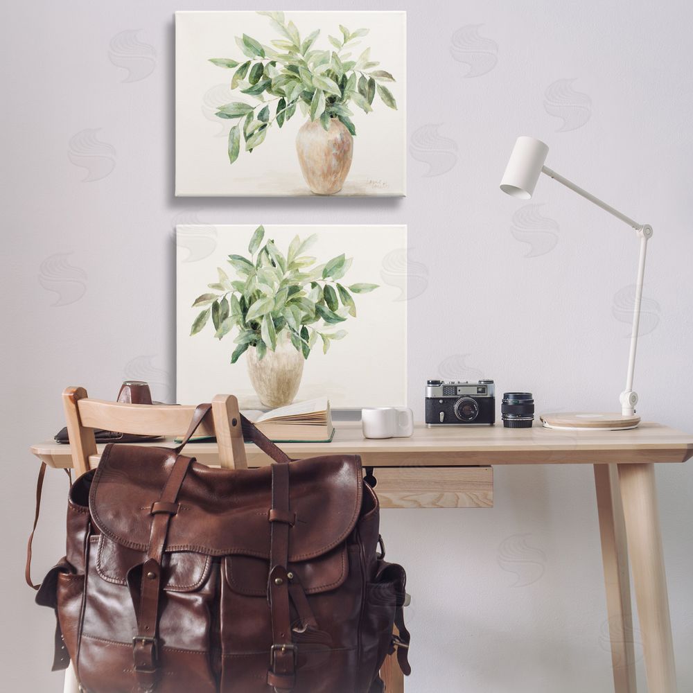 Lanie Loreth Vase of Hardy Green Foliage Canvas Wall Art Print in Room