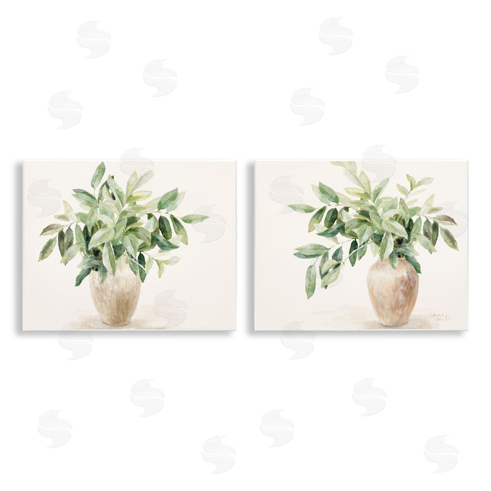 Lanie Loreth Vase of Hardy Green Foliage Wooden Wall Plaque Art Print