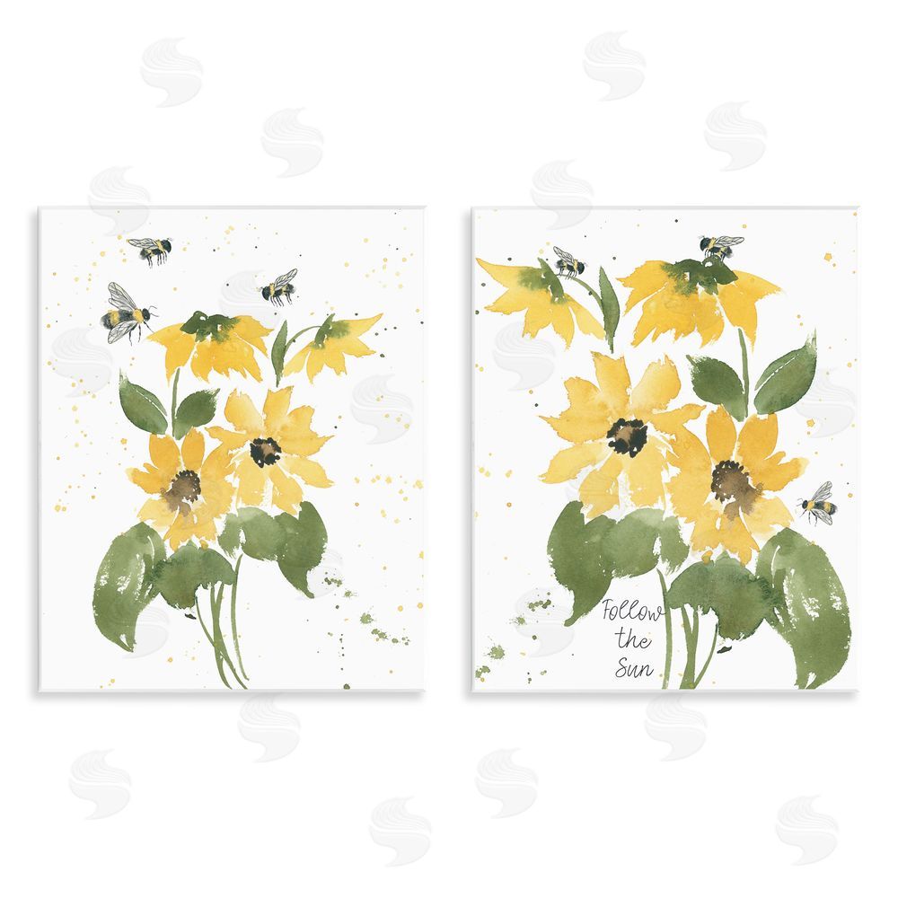 Lucille Price Follow the Sun Flowers  Wooden Wall Plaque Art Print