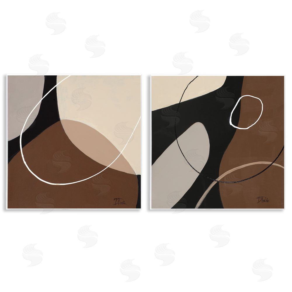 Patricia Pinto Classic Abstract Neutral Shape Wooden Wall Plaque Art Print
