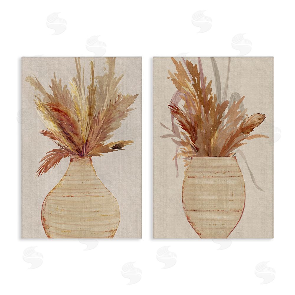 Susan Jill Potted Feather Pampas  Canvas Wall Art Print