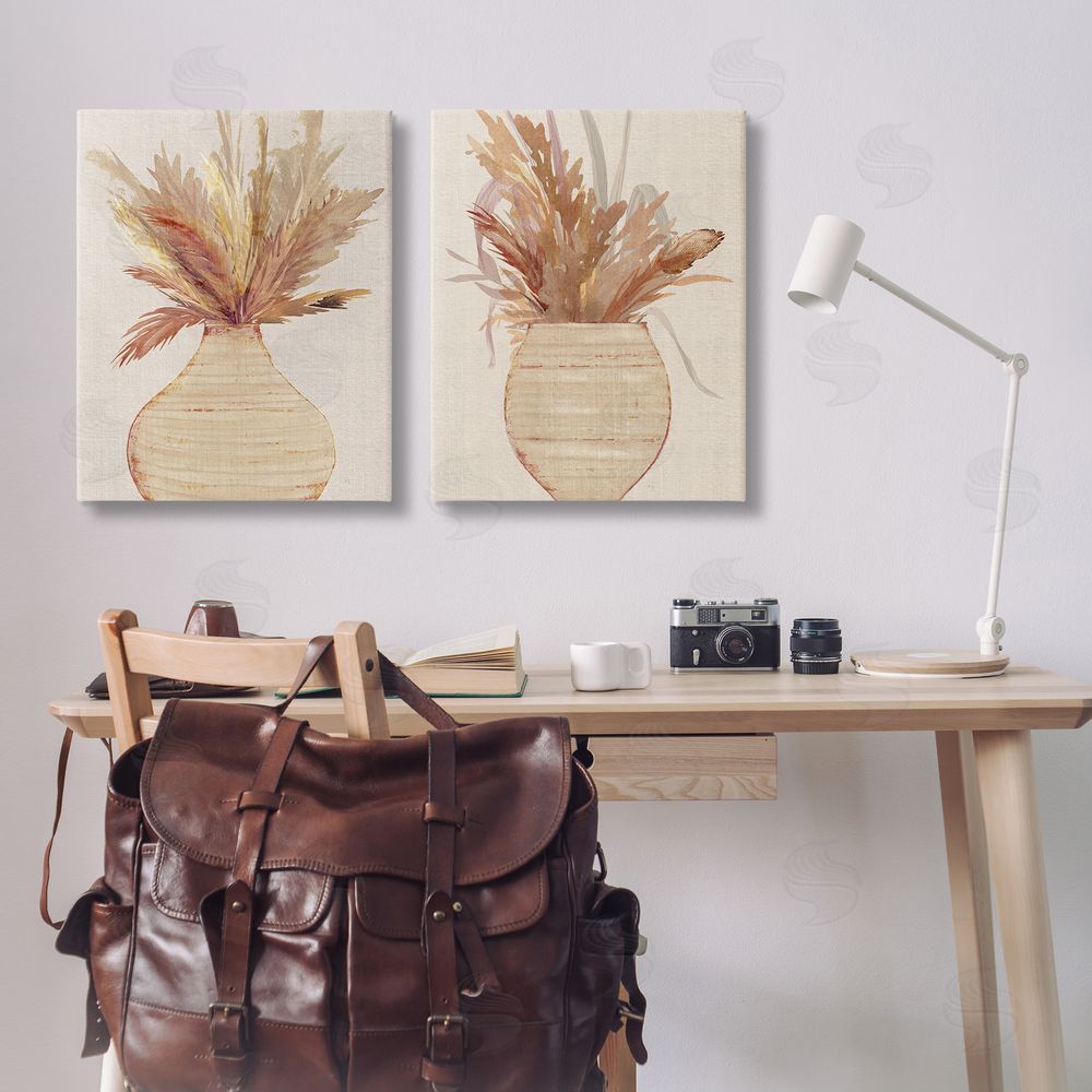 Susan Jill Potted Feather Pampas  Canvas Wall Art Print in Room