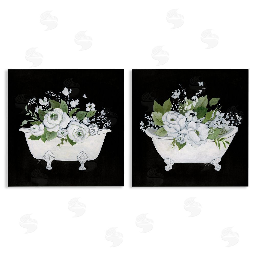Janet Tava Inviting Magnolia Clawfoot Tub Canvas Wall Art Print