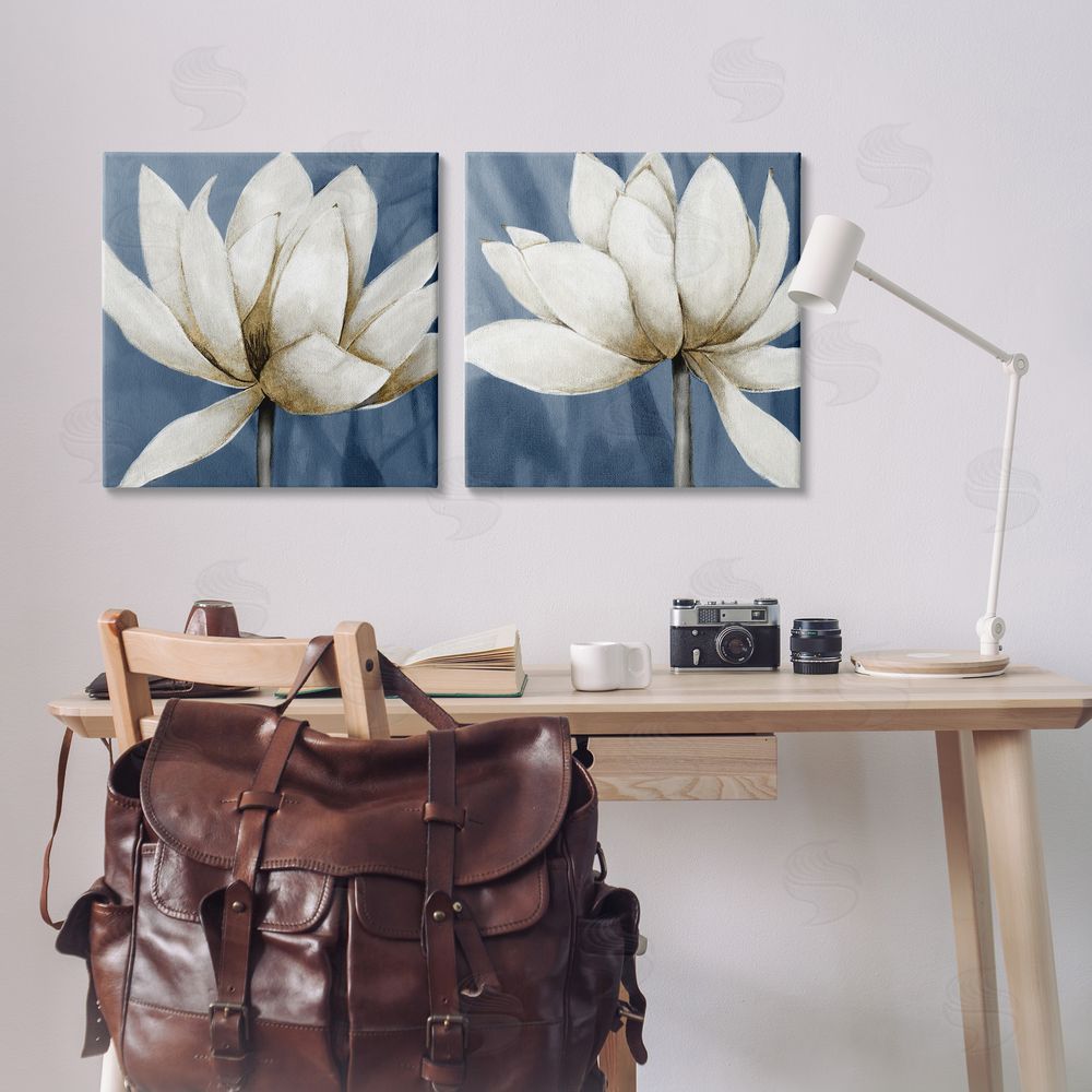 Carol Robinson Traditional Floral Falling Petals Canvas Wall Art Print in Room