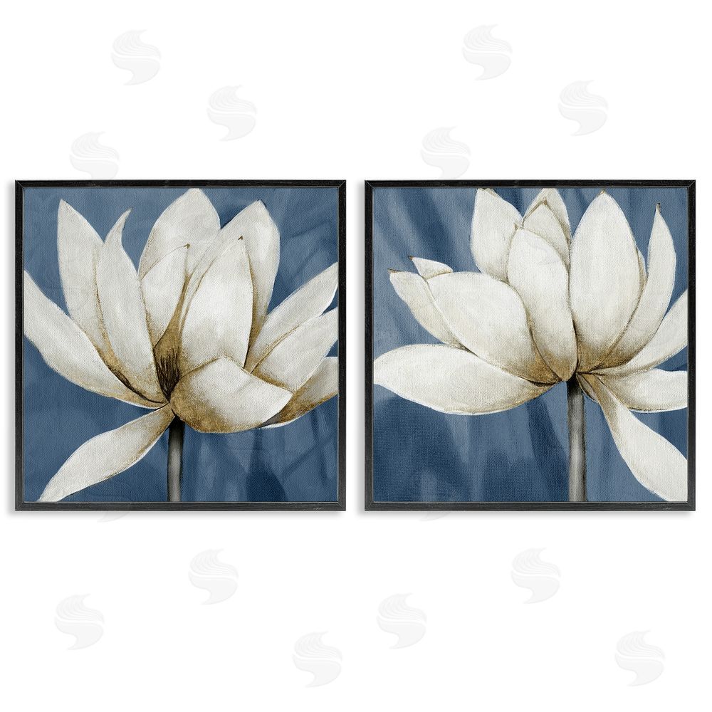 Carol Robinson Traditional Floral Falling Petals Black Framed Giclee Wall Art Print