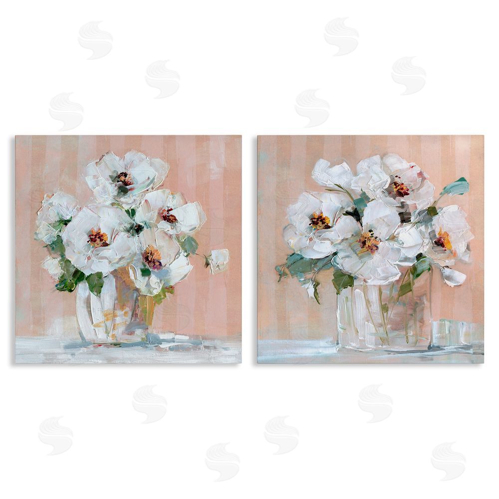 Sally Swatland Abstract Floral Vase  Canvas Wall Art Print