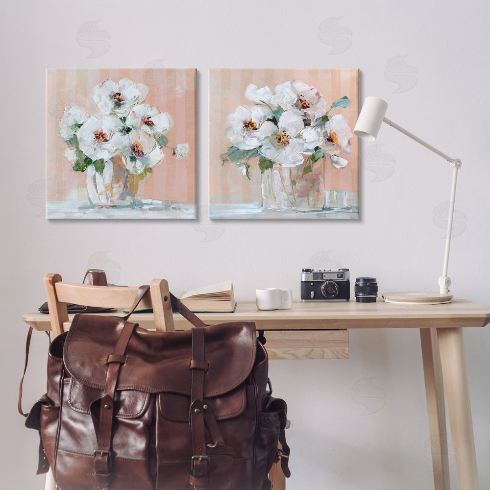 Sally Swatland Abstract Floral Vase  Canvas Wall Art Print in Room