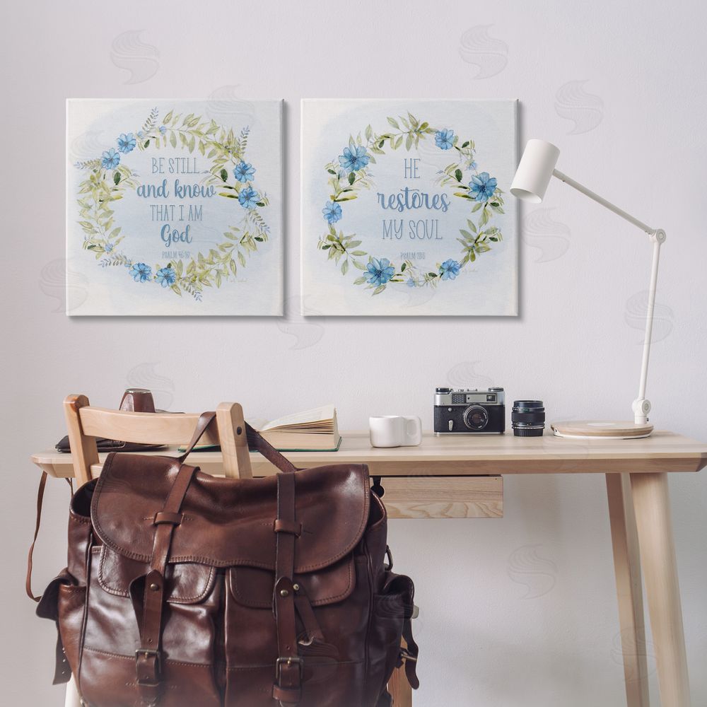 Sally Swatland Be Still Restores Psalm Canvas Wall Art Print in Room
