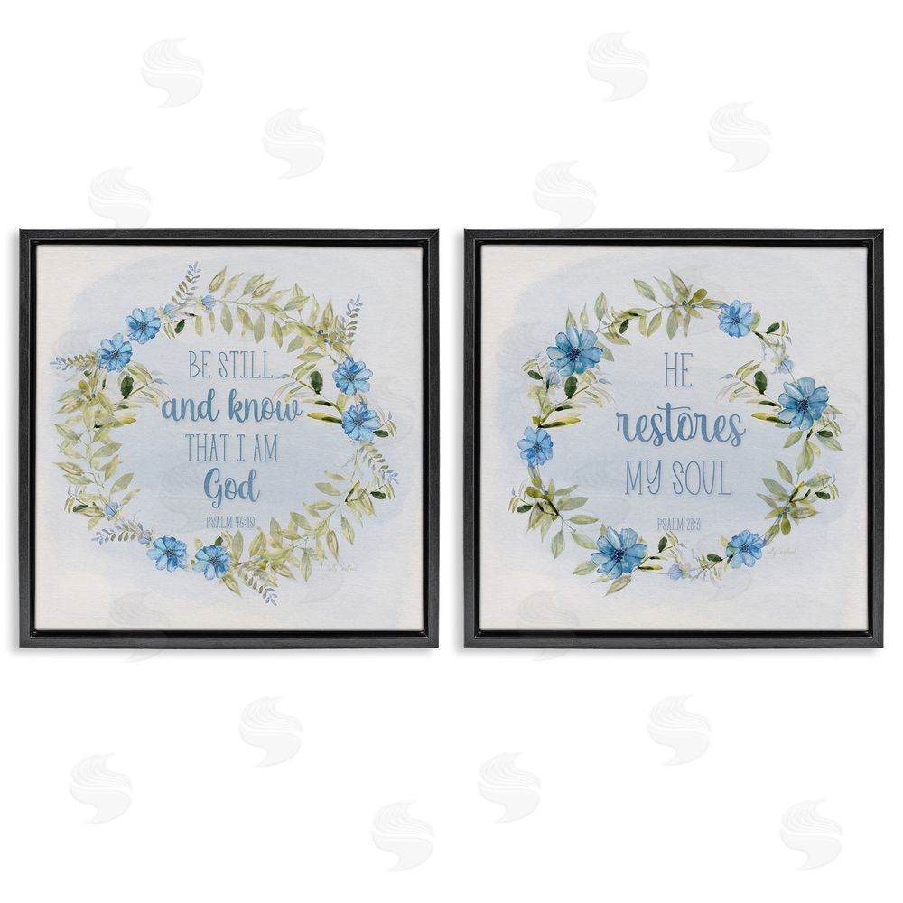 Sally Swatland Be Still Restores Psalm Black Floating Frame Canvas Wall Art Print