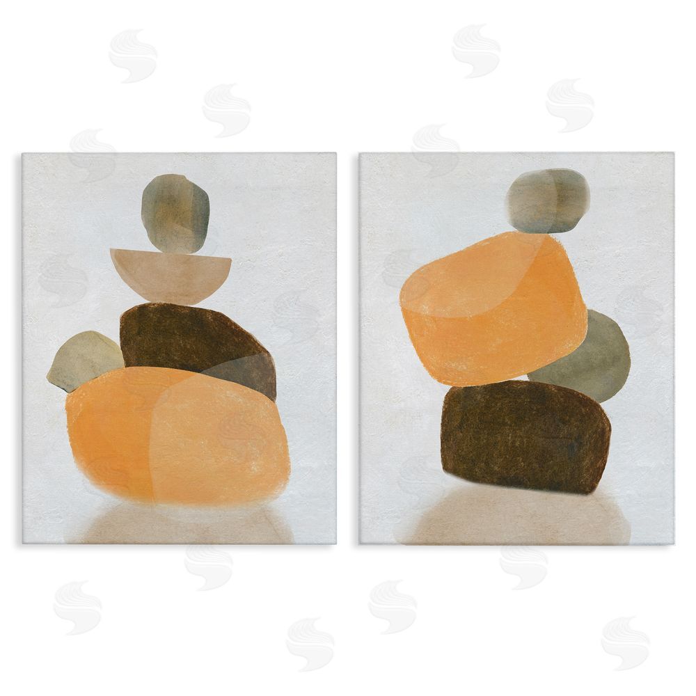 Carol Robinson Stacked Abstract Pebbles Canvas Wall Art Print