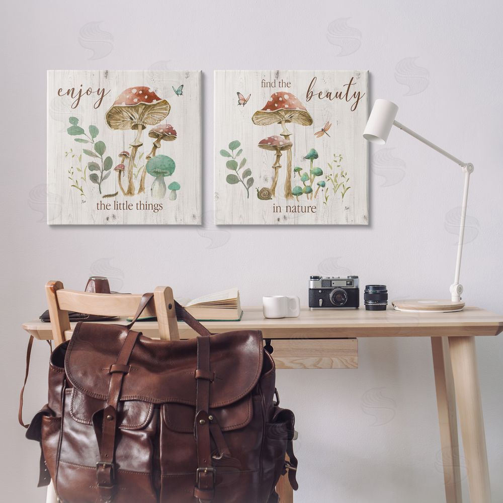 Nan Enjoy Beauty Mushroom Canvas Wall Art Print in Room