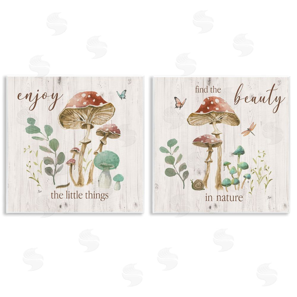 Nan Enjoy Beauty Mushroom Wooden Wall Plaque Art Print