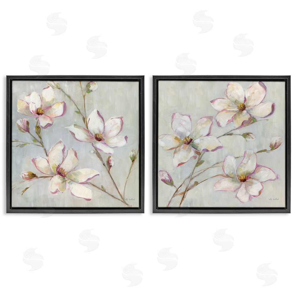 Sally Swatland Spring Tree Blooms Black Floating Frame Canvas Wall Art Print