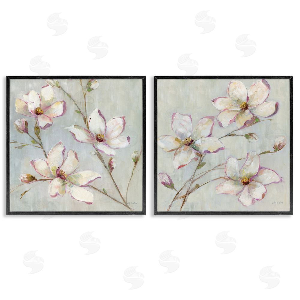 Sally Swatland Spring Tree Blooms Black Framed Giclee Wall Art Print