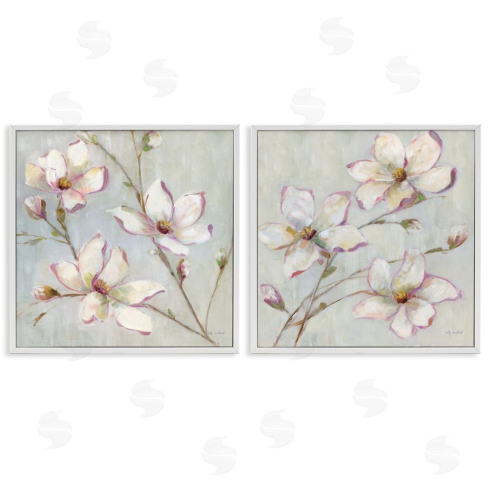 Sally Swatland Spring Tree Blooms White Framed Giclee Wall Art Print
