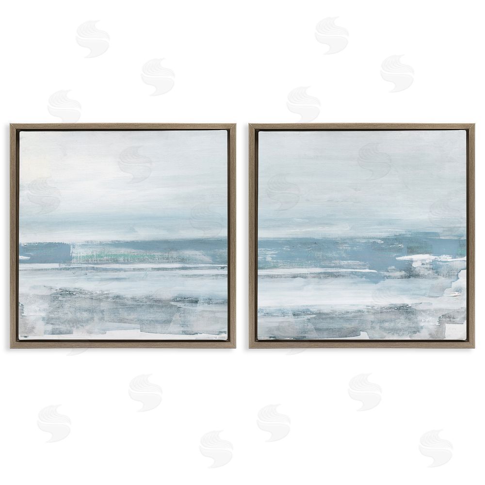 Sally Swatland Abstract Ocean Beach Brown Floating Frame Canvas Wall Art Print