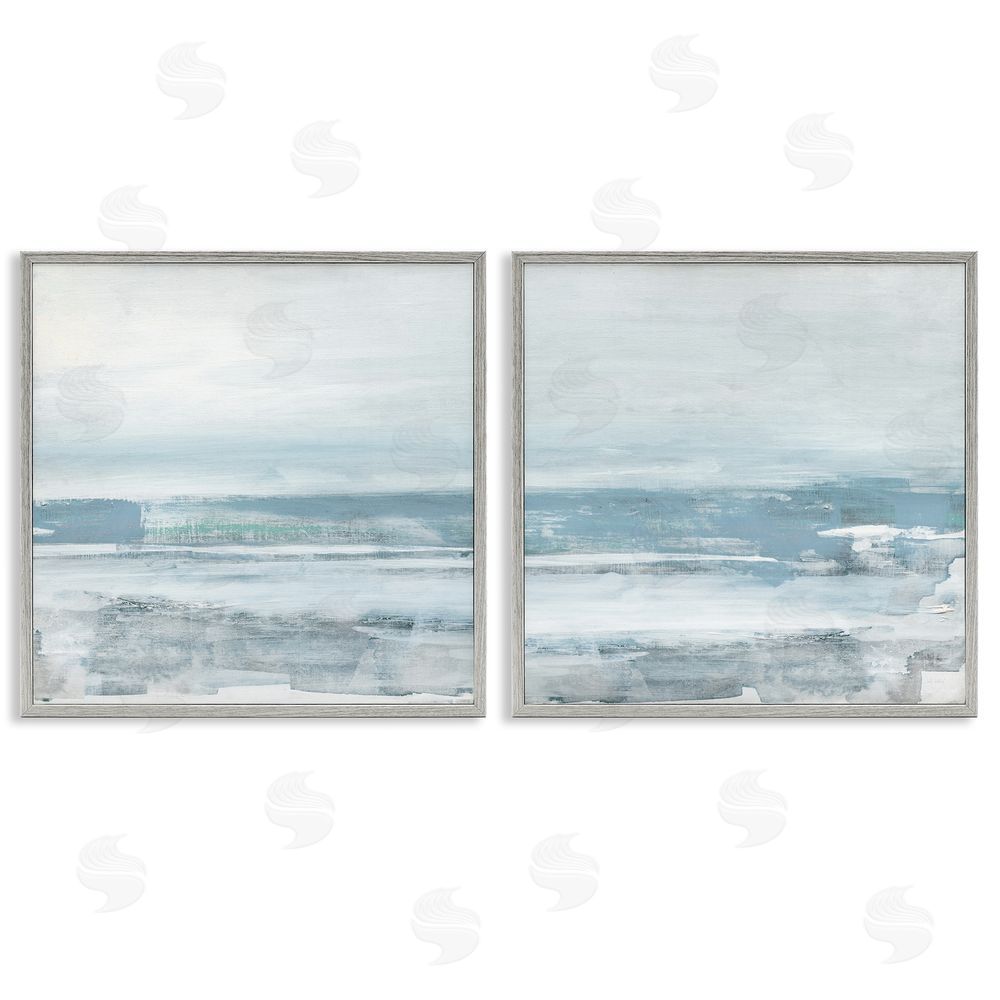 Sally Swatland Abstract Ocean Beach Gray Framed Giclee Wall Art Print