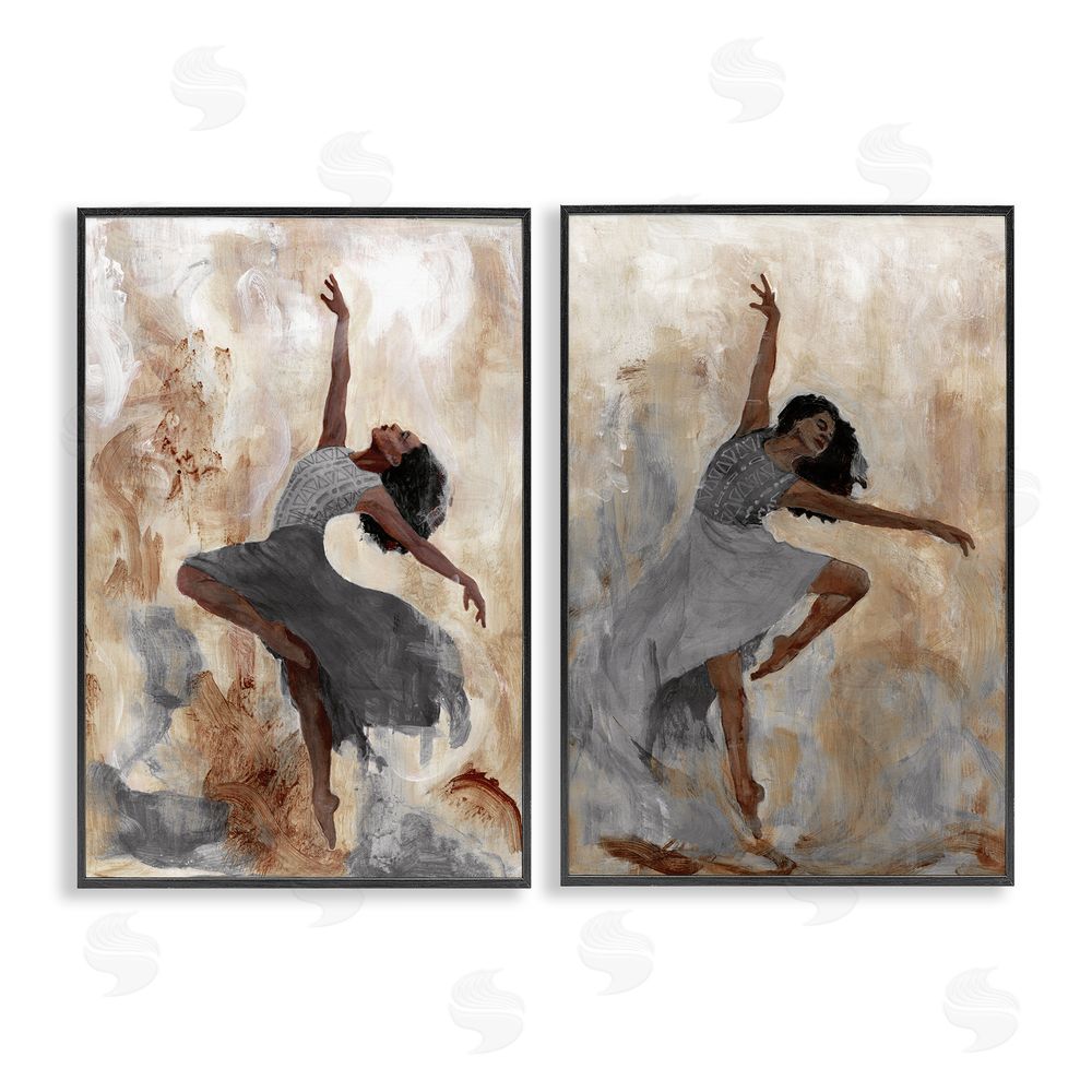 Charity Henderson Abstract Interpretive Dance Figure Black Framed Giclee Wall Art Print