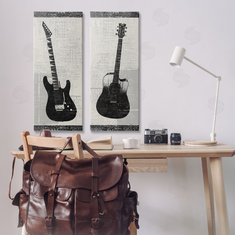 Katrina Craven Electric Acoustic Guitar Canvas Wall Art Print in Room