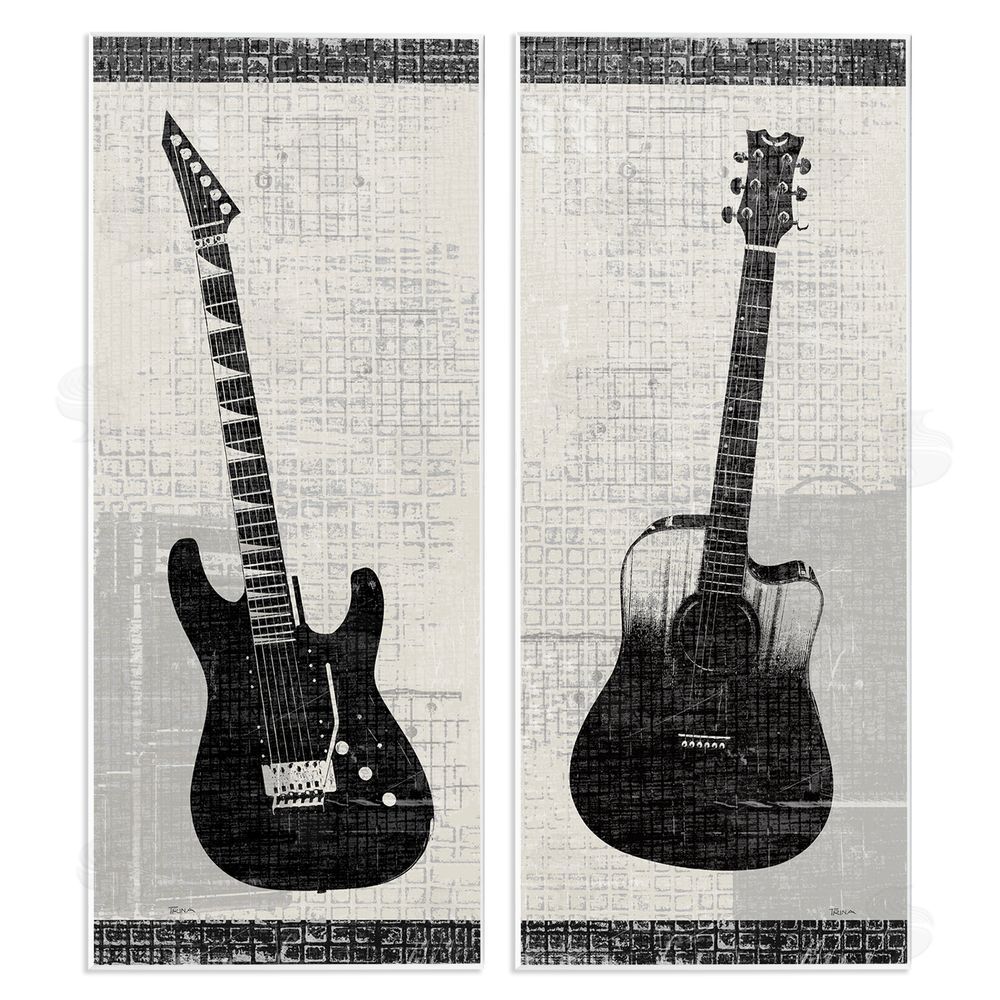Katrina Craven Electric Acoustic Guitar Wooden Wall Plaque Art Print