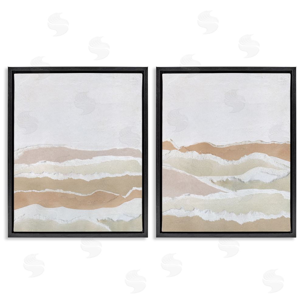 Carol Robinson Abstract Mountain Valley Black Floating Frame Canvas Wall Art Print