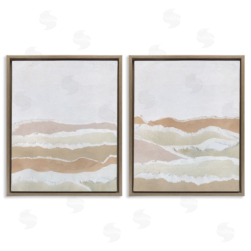 Carol Robinson Abstract Mountain Valley Brown Floating Frame Canvas Wall Art Print