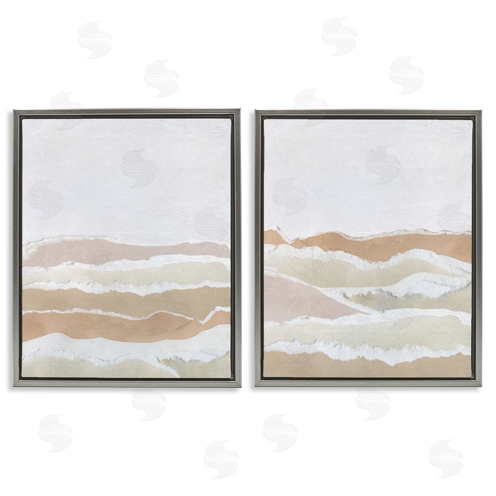 Carol Robinson Abstract Mountain Valley Gray Floating Frame Canvas Wall Art Print