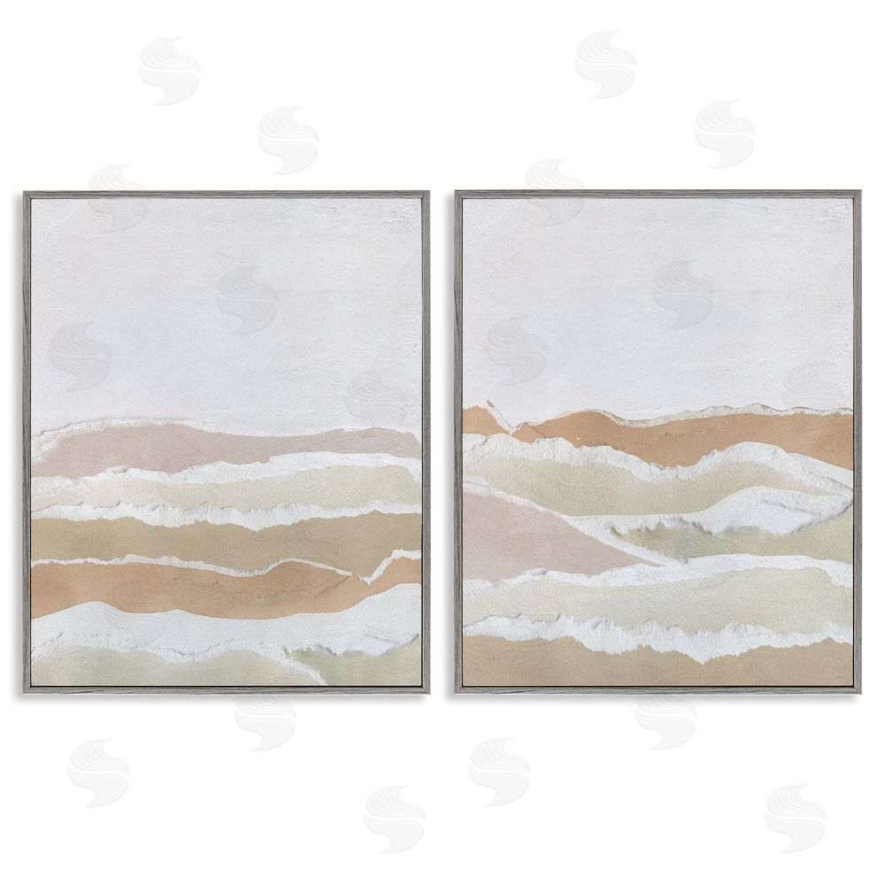 Carol Robinson Abstract Mountain Valley Gray Framed Giclee Wall Art Print