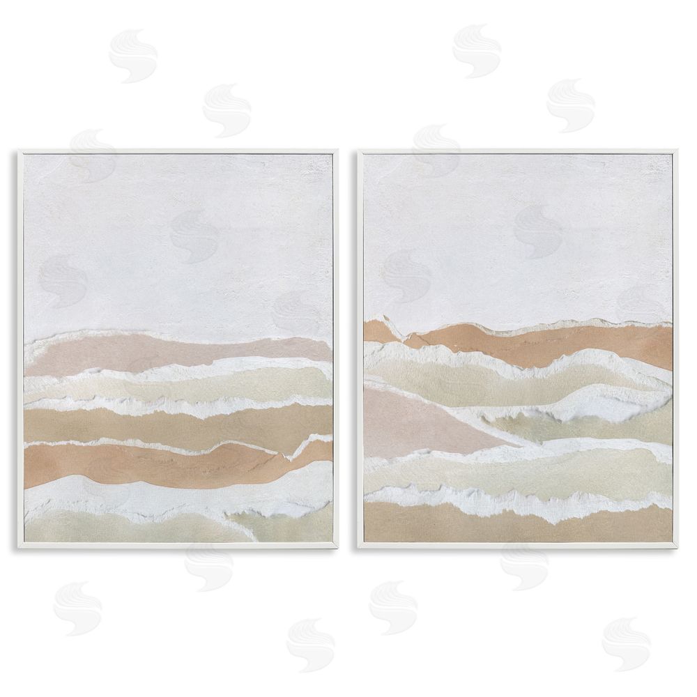 Carol Robinson Abstract Mountain Valley White Framed Giclee Wall Art Print